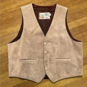 The Leather Shop Sears Tan Western Vest Vintage Size Reg 44